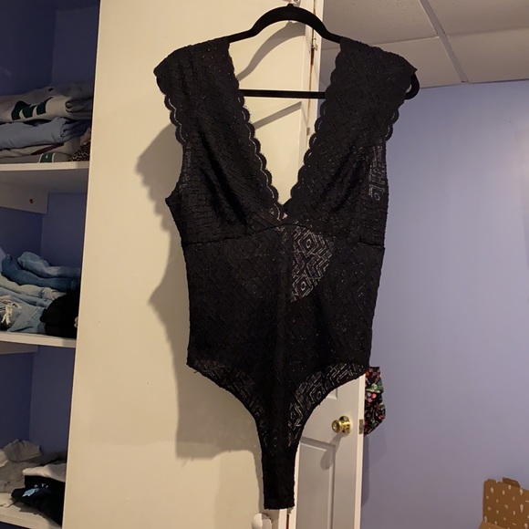 Free People Sheer Lace Backless Bodysuit - Picture 5 of 5